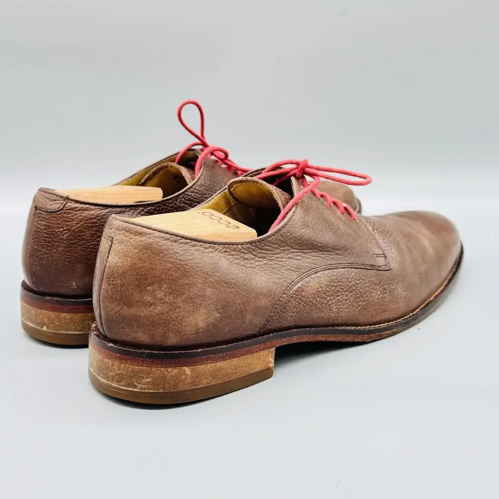 Cole Haan Shoes Mens 10 Brown Leather Derby Oxford Lace Up Dress Almond Toe